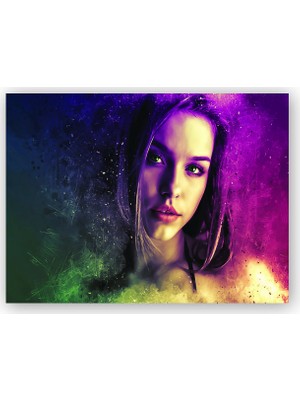 Caka Tablo   Ahşap Tablo Yeşil Gözlü Küzel Kız