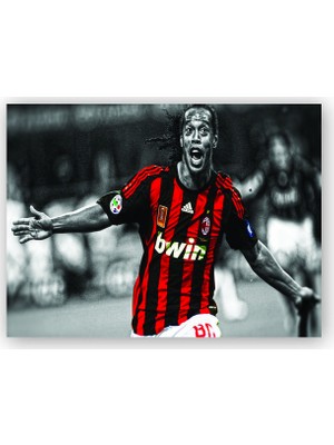 Caka Tablo   Ahşap Tablo Ronaldinho Gol Sevinci