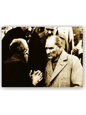Caka Tablo   Ahşap Tablo Atatürk Dinlerken