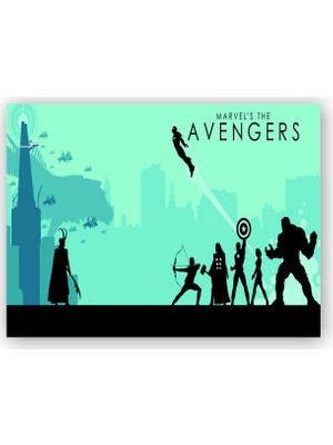 Caka Tablo   Ahşap Tablo Avengers İllustrasyon Marvel Görsel