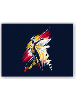 Caka Tablo   Ahşap Tablo Ant Man Wasp Işık Kanatlı