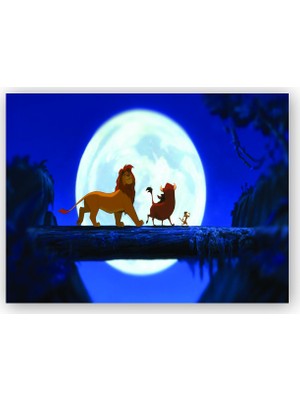 Caka Tablo   Ahşap Tablo Aslan Kral Simba Timon Pumba