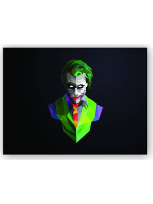 Caka Tablo   Ahşap Tablo Siyah Zeminde Prizma Şeklinde Joker