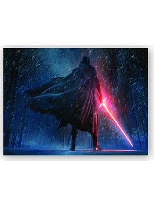 Caka Tablo   Ahşap Tablo Kylo Ren Karlar Yağışı Görseli