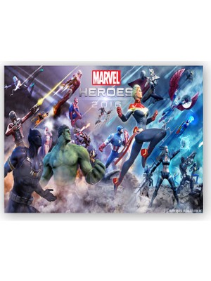 Caka Tablo   Ahşap Tablo Marvel Kahramanları