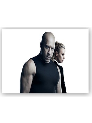 Caka Tablo   Ahşap Tablo Vin Diesel Charlize Theron