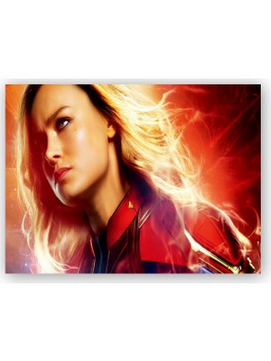 Caka Tablo   Ahşap Tablo Captain Marvel Brie Larson