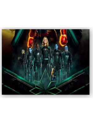 Caka Tablo   Ahşap Tablo Captain Marvel Karol Danver Brie Larson Djimon
