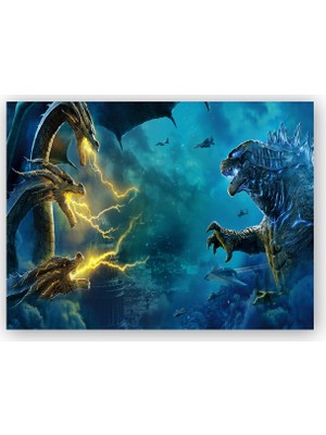 Caka Tablo   Ahşap Tablo Godzilla King of The Monsters