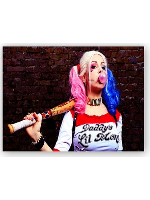 Caka Tablo   Ahşap Tablo Harley Quinn Cosplay