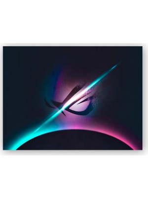 Caka Tablo   Ahşap Tablo Asus Rog Holografik Logo