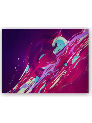 Caka Tablo   Ahşap Tablo Geometrik Renkli Dalgalar