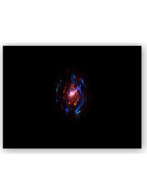 Caka Tablo   Ahşap Tablo Holografik Renkli Küre Siyah Zemin