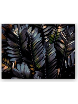 Caka Tablo   Ahşap Tablo Koyu Yeşil Yapraklar Karanlık Mod