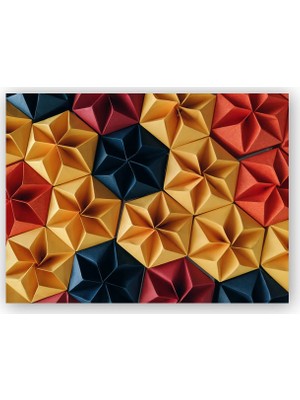 Caka Tablo   Ahşap Tablo Renkli Katlanmış Kağıtlar