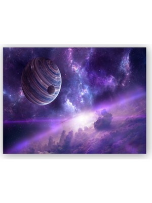 Caka Tablo   Ahşap Tablo Nebulalar Gezegenler ve Galaksiler