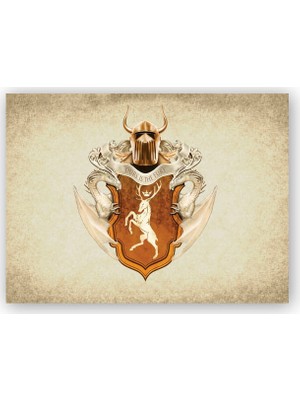 Caka Tablo   Ahşap Tablo Game of Thrones Baratheon Flama