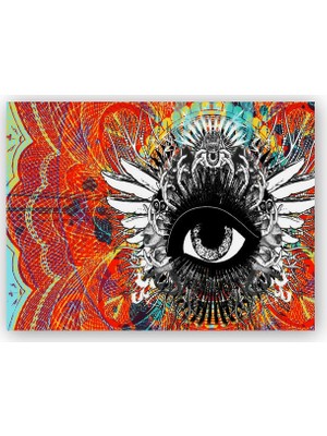 Caka Tablo   Ahşap Tablo Göz ve Sürreal Objeler Kompozisyon