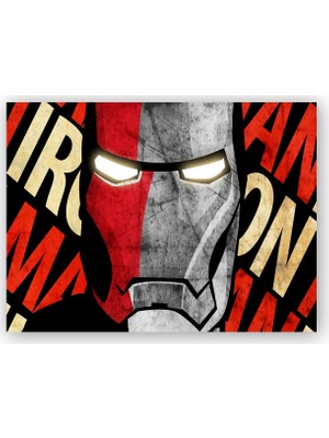 Caka Tablo   Ahşap Tablo Iron Man Yakın Plan İllüstrasyon