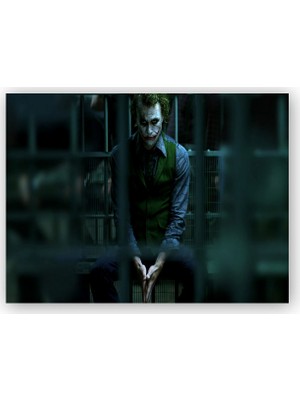 Caka Tablo   Ahşap Tablo Joker Heath Ledger Nezarethanede