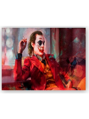 Caka Tablo   Ahşap Tablo Joker Sigara İçiyor Artwork