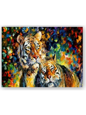 Caka Tablo   Ahşap Tablo Kaplan Çift Yağlıboya