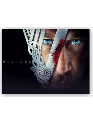 Caka Tablo   Ahşap Tablo Vikingler Film Afişi
