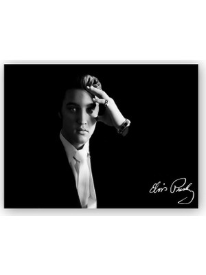 Caka Tablo   Ahşap Tablo Elvis Presley Siyah Beyaz Karanlık Arkaplan Portre
