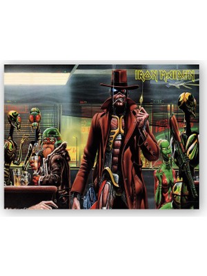 Caka Tablo   Ahşap Tablo Iron Maiden Barda Enteresan Mahlukat