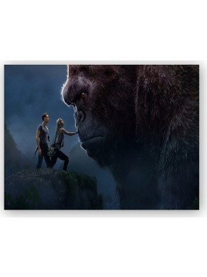 Caka Tablo   Ahşap Tablo King Kong ve İnsanlar