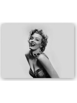 Caka Tablo   Ahşap Tablo Marilyn Monroe Muhteşem Gülüş Portre