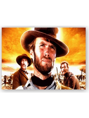 Caka Tablo   Ahşap Tablo Clint Eastwood İyi Kötü Çirkin