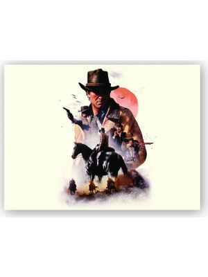 Caka Tablo   Ahşap Tablo Red Dead Redemption Kompozisyon