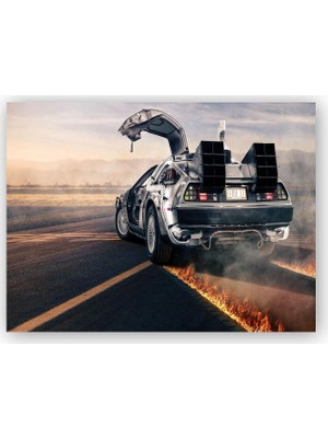 Caka Tablo   Ahşap Tablo Geleceğe Dönüş Delorean'ın Dönüşü