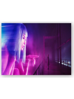 Caka Tablo   Ahşap Tablo Bıçak Sırtı Gri Saçlı Kadının Yüzü Afişi