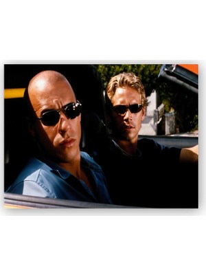 Caka Tablo   Ahşap Tablo Fast and Furious Walker ve Diesel Yarışıyor
