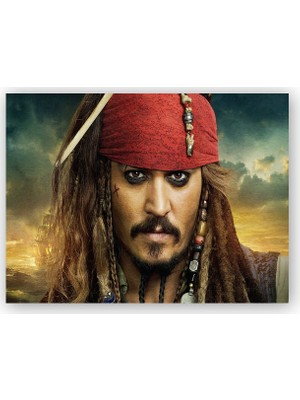 Caka Tablo   Ahşap Tablo Karayip Korsanları Jack Sparrow Görsel