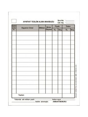 hepenuygun Aynıyat Makbuzu Tesellüm Bildirimi