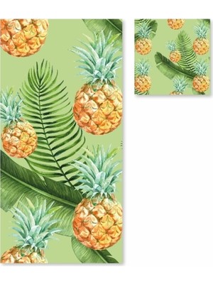 Basıver Sticker Beyaz Eşya Set Kaplama Folyosu Ananas Desenli