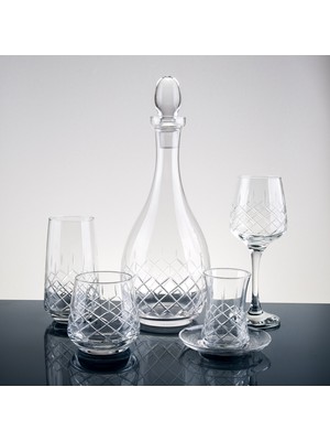 Ucuzcuyuz Avm 31 Parça 6 Kişilik El Dekor Kesme Cam Su Takımı