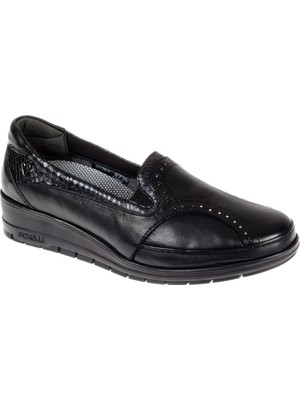 Forelli Deri Kadın Comfort Ayakkabı F-25109 Siyah