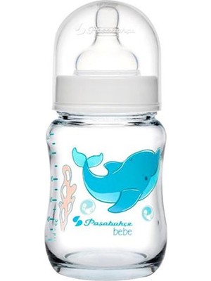 Paşabahçe Isıya Dayanıklı S Emzikli Balıklı Cam Biberon 120 ml
