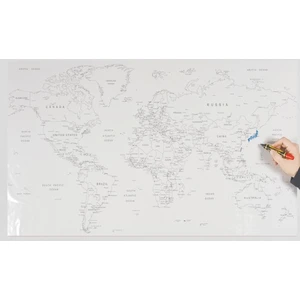 Statik Kağıt Tahta Dünya Haritası 110 x 56  cm