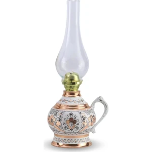 Sonay Bakırcılık Gül Çiçek Royal Tombik Işlemeli Bakır Gaz Lambası