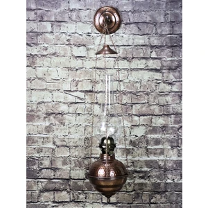 Sonay Bakırcılık Miray Eskitme Duvar Askılı Büyük Bakır Gaz Lambası