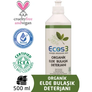 Elde Bulaşık Deterjanı, Organik & Vegan Sertifikalı, Ekolojik, Hipoalerjenik, Aloe Vera’lı, 500ml