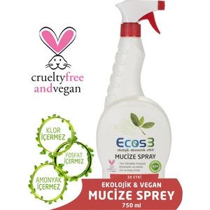 Ekolojik ve Vegan Mucize Spray Tüm yüzeyler için 750 ML