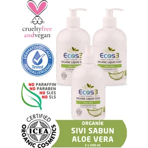 Organik Sıvı Sabun Aloevera 3Lü Set 500 ml x 3