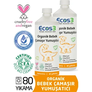 Organik Bebek Çamaşır Yumuşatıcı- 80 Yıkama - -2 x 1000 ml