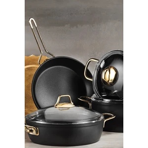 Kütahya Porselen Juliet 7 Parça Tencere Seti Granit Efekt Siyah